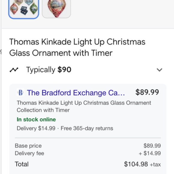 Bradford Exchange 4 Thomas Kinkade Christmas Light up luminary Ornaments NIB - Picture 11 of 11